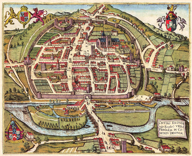 Exeter 1617 Braun en Hogenberg